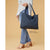 Molly Ribbed Tote - Navy