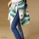 Autumn Dreams Hooded Ruana - Ivory/Teal