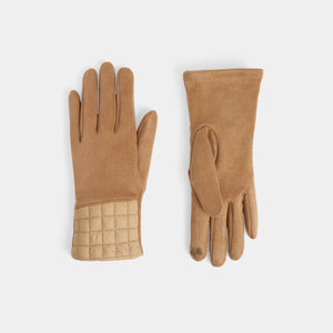 Puffer Wrist Touchscreen Gloves - Cognac