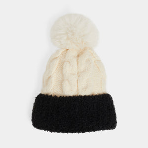 Colorblock Hat - Cream/Black