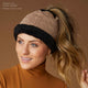 Convertible Snood with Black Sherpa - Cream