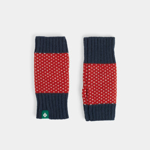 Fa La La Winter Knit Fingerless Gloves - Red