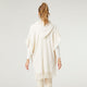 Eloise Hooded Poncho with Frayed Fringe - Cream