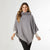 Shaya Textured Faux Fur Poncho - Grey