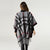 Jora Plaid Wrap with Fringe - Black