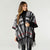 Jora Plaid Wrap with Fringe - Black