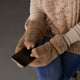 Winter Plush Thumb Free Touchscreen Mittens - Tan