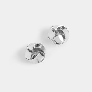 Twisted Knot Stud Earring - Silver