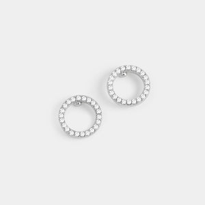 Bejeweled Ring Stud Earring - Silver