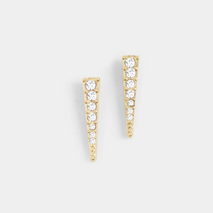 Jeweled Icicle Stud Earring - Gold