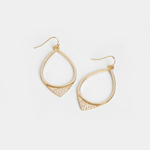 Whispers Embellished Teardrop Dangles - Gold