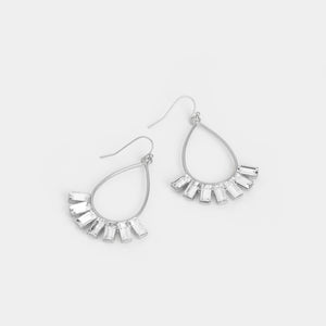 Whispers Bejeweled Teardrop Dangles - Silver