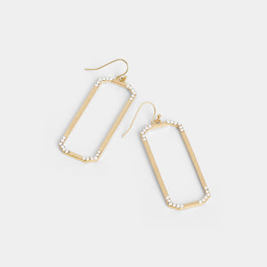 Whispers Dainty Rectangle Dangles - Gold