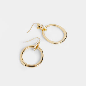 Whispers Double Ring Dangles - Gold